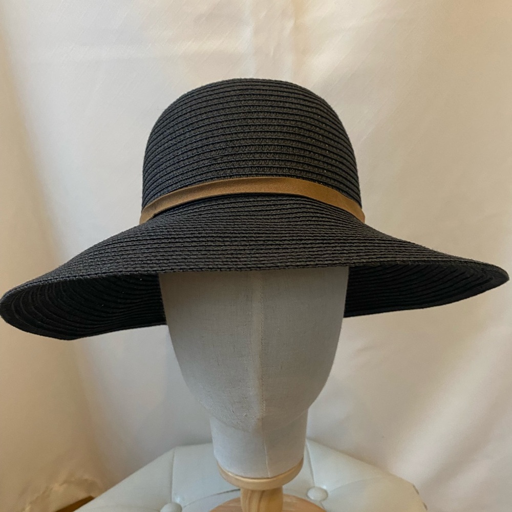 Sunday Best Black Eau Claire Woven Summer Hat Bohemian Resortwear Vacation S/M - Picture 7 of 14
